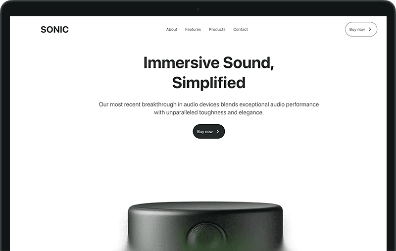 Sonic Tech Landing Page
